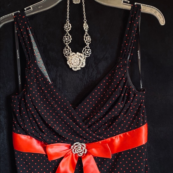 New Women’s ‘MY MICHELLE’ Red Polka Dot Slip-On Dress, Size Small - Picture 2 of 7